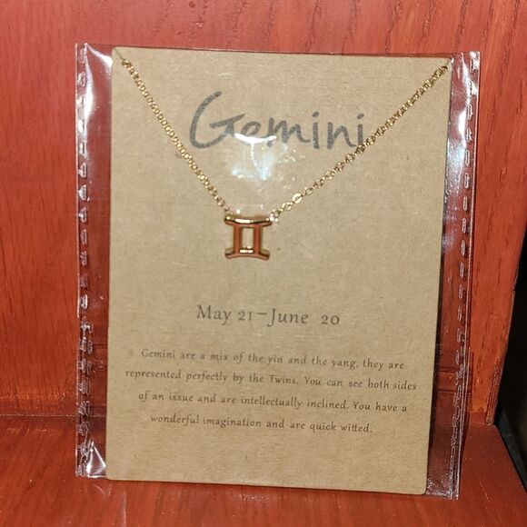 Gemini Zodiac Sign Constellation Necklace - Picture 2 of 2